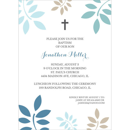 Botanical Leaves with Cross Invitations